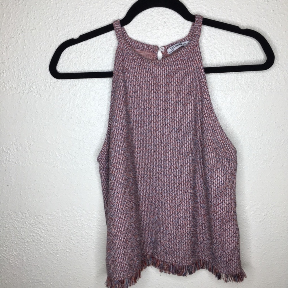 Zara Trafaluc Halter Neckline Woven Top S